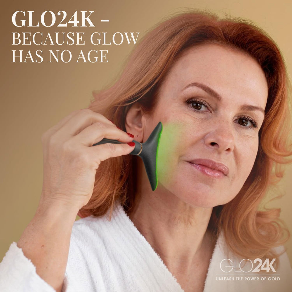 GLO24K cosmetic-use-only device offers soothing at-home skincare sessions.