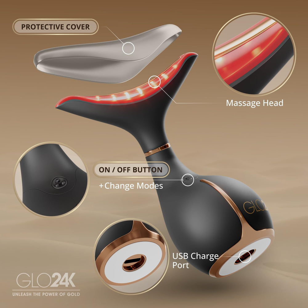 GLO24K sleek giftable device ideal for comfortable self-care sessions.