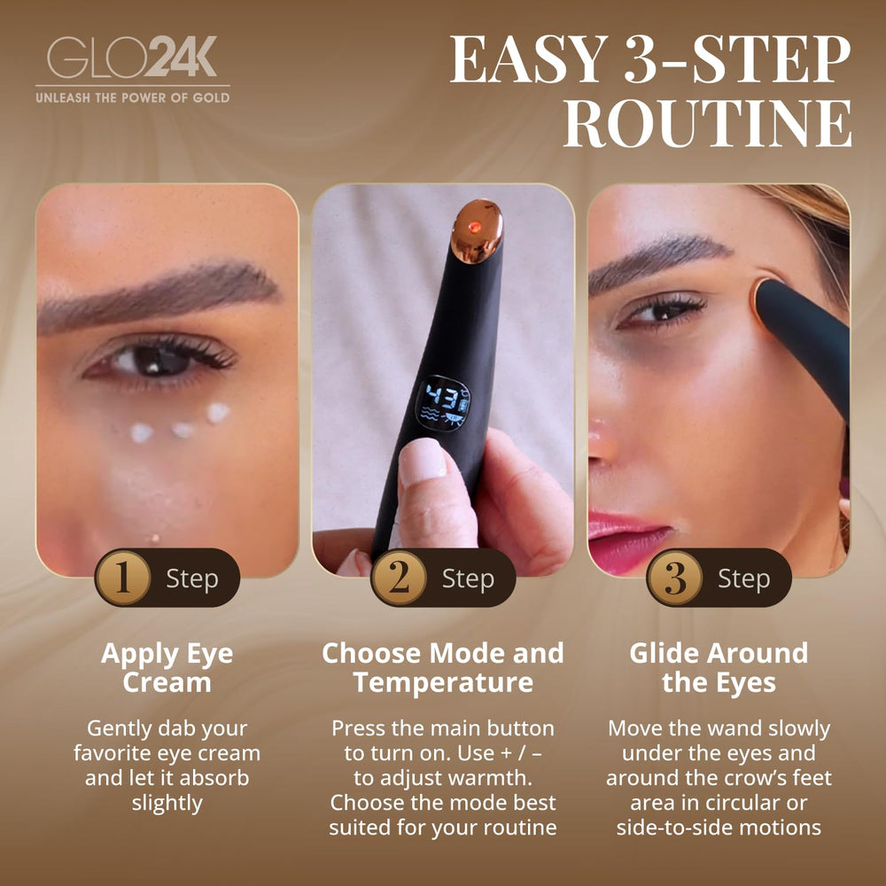 GLO24K rechargeable travel-ready device ideal for daily use.