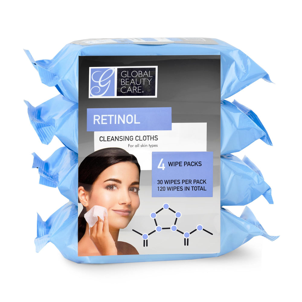 Global Beauty Care toallitas desmaquillantes retinol colágeno para eliminar maquillaje resistente sin frotar