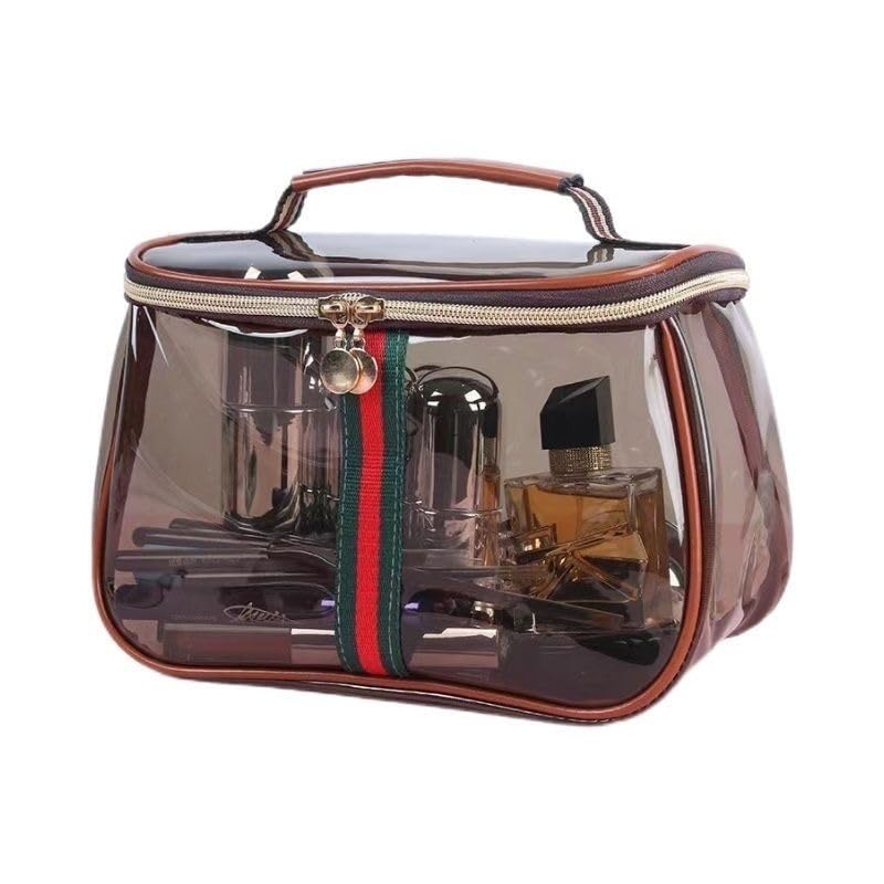 GLOLOOS New Retro Vanity Bag clear front view, portable design for travel
