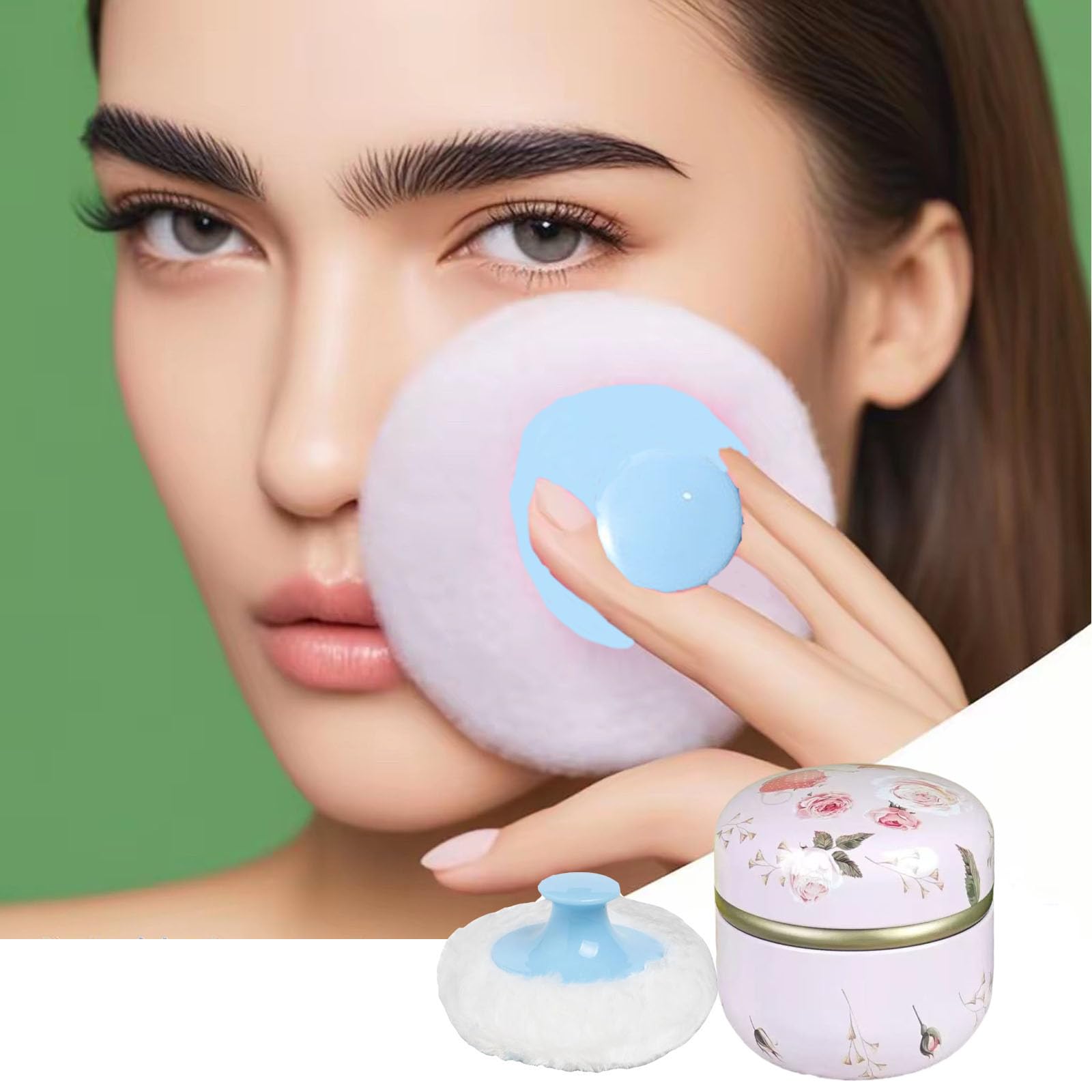 Glooyoderr compact travel-friendly jar stores powder, puff, or small accessories.