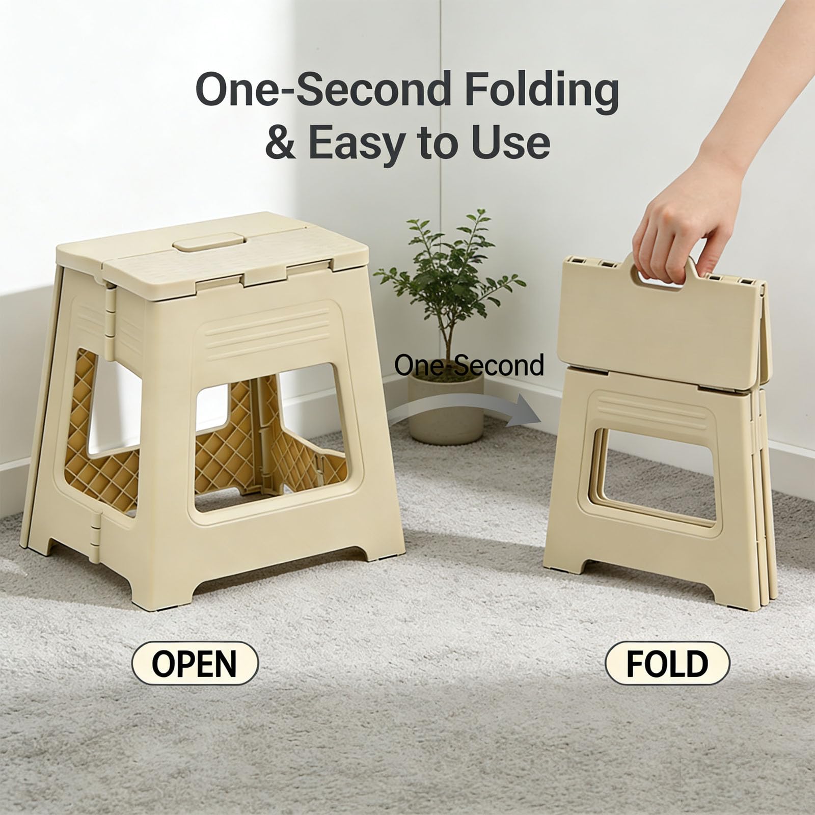 Glooyoderr multi-scene use stool adapts as bathroom seat or entry aid.