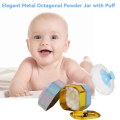 Soft puff with handle shown for gentle application by Glooyoderr