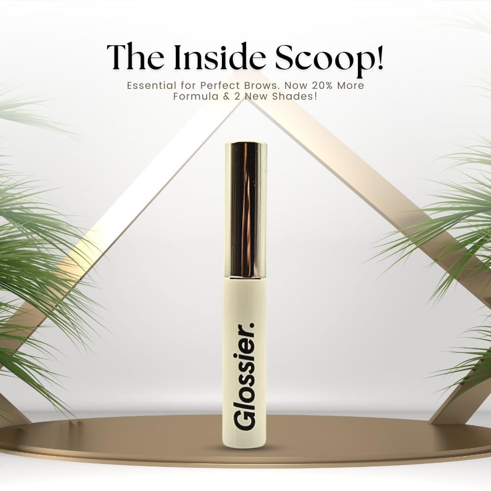 Glossier Boy Brow dark brown shade swatch on skin.