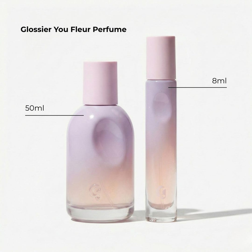 Travel-size 8 mL bottle of Glossier You Fleur for on-the-go fragrance touch-ups.