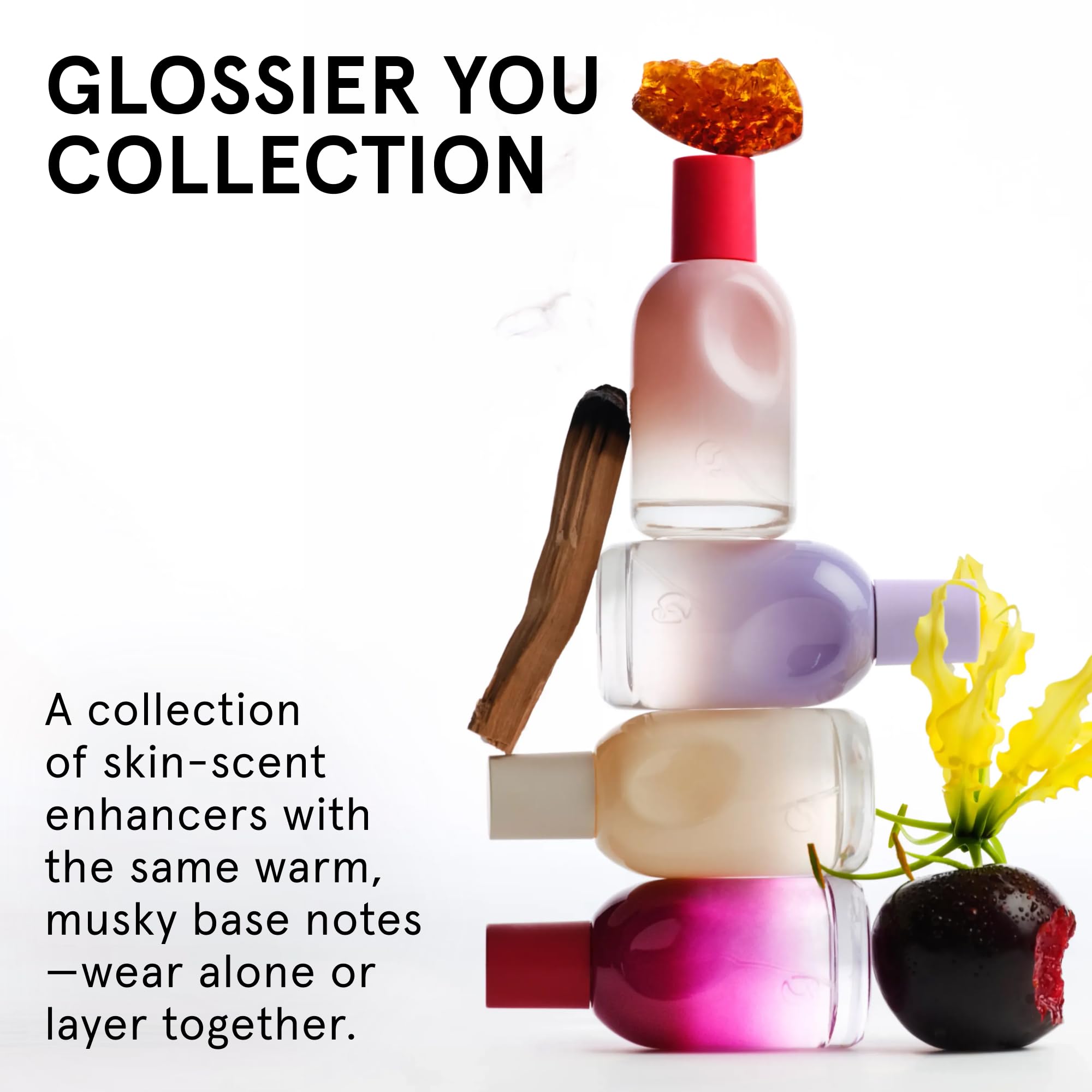 Four-scent collection from Glossier You mini wardrobe for personalized layering.