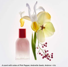 Gift set display featuring full-size spray and rollerball.