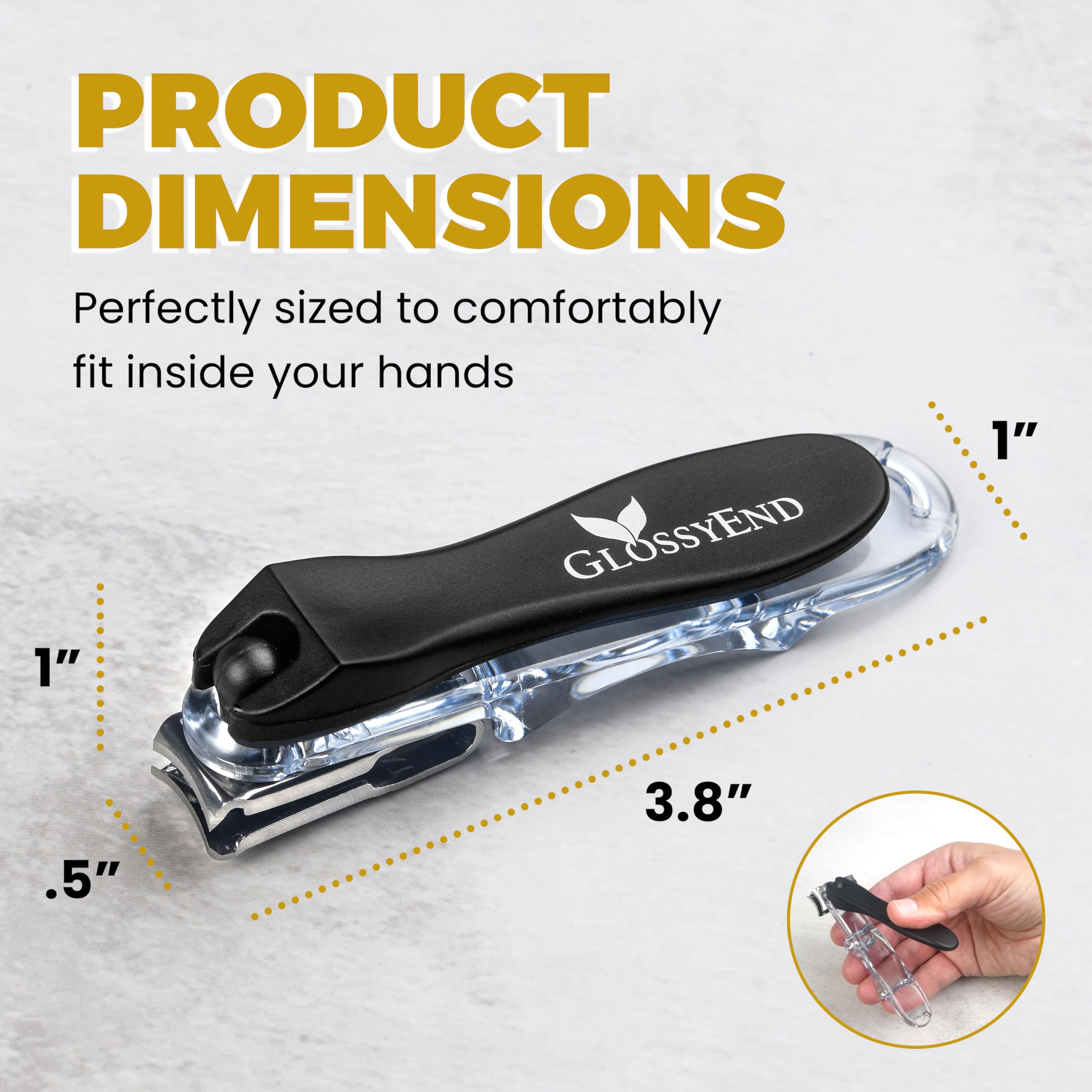 GlossyEnd EZ Grip toenail clipper with easy grip