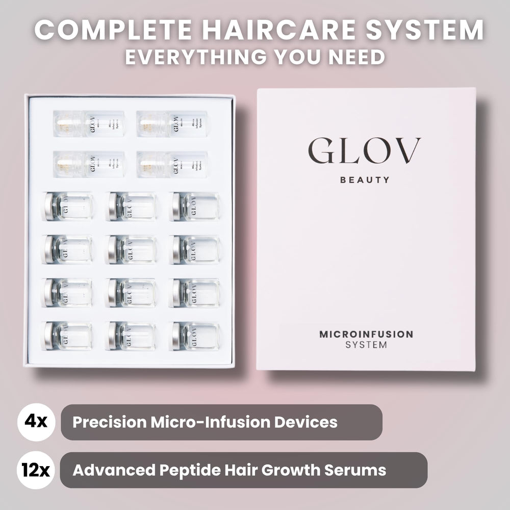 Glov Beauty gold derma stamp head provides precise scalp stamping for even serum delivery.