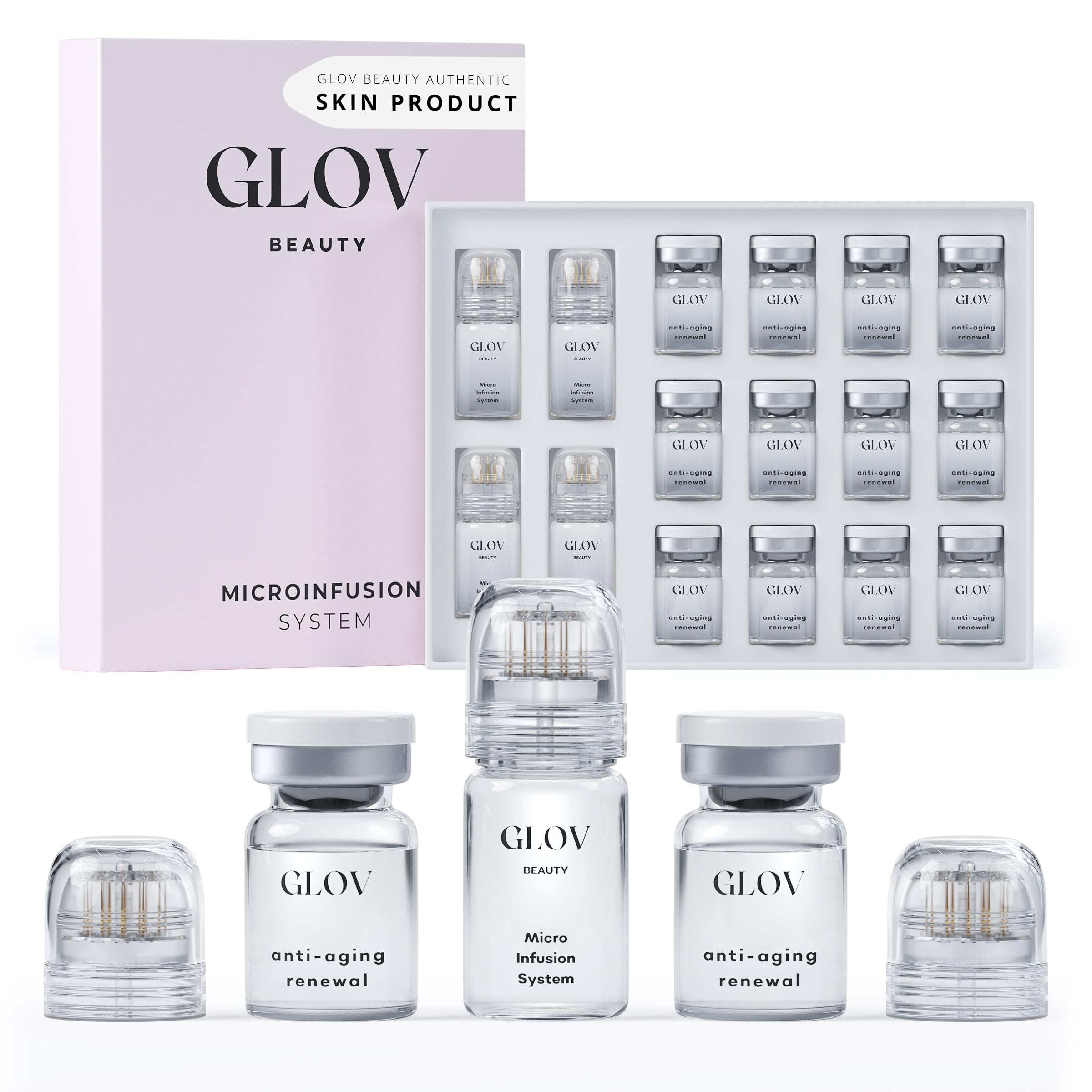 Glov Beauty micro infusion face-lip stamp in action for a smooth, radiant finish.