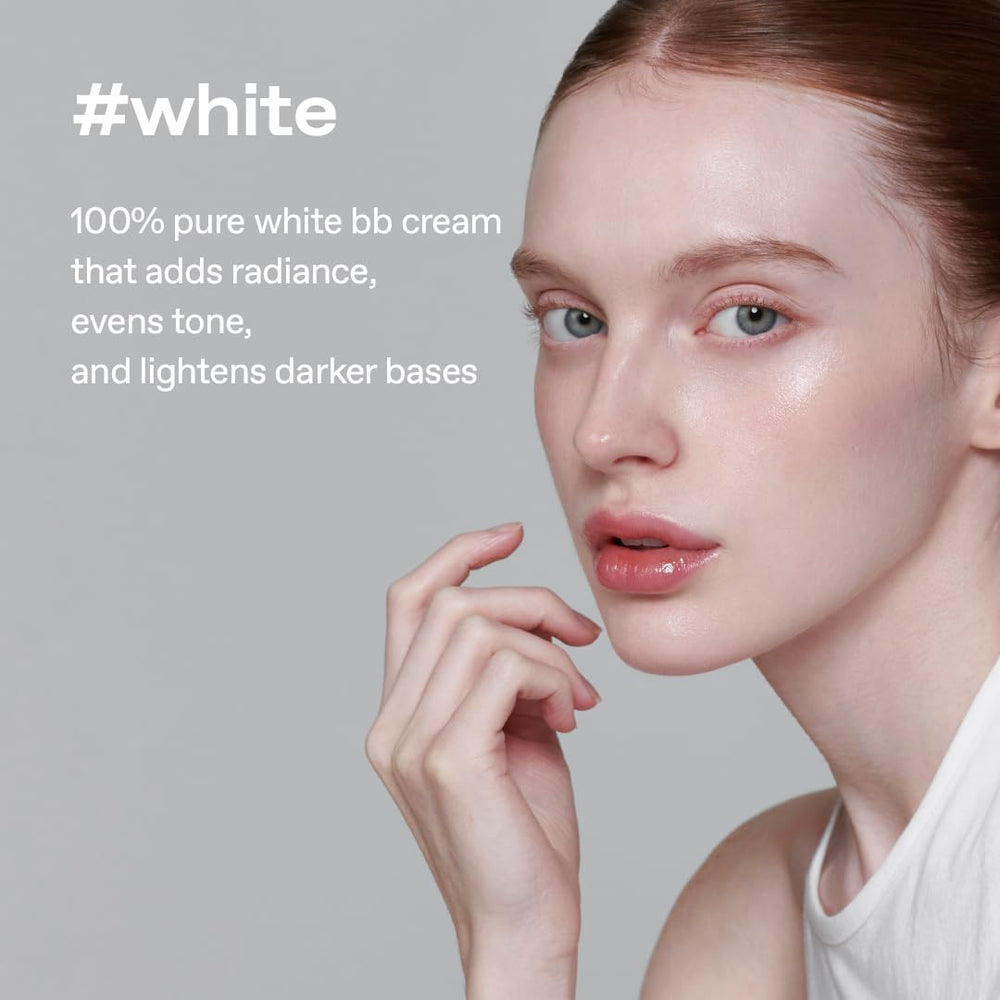 Glow mini blemish balm white swatch on skin shows subtle tone-up glow