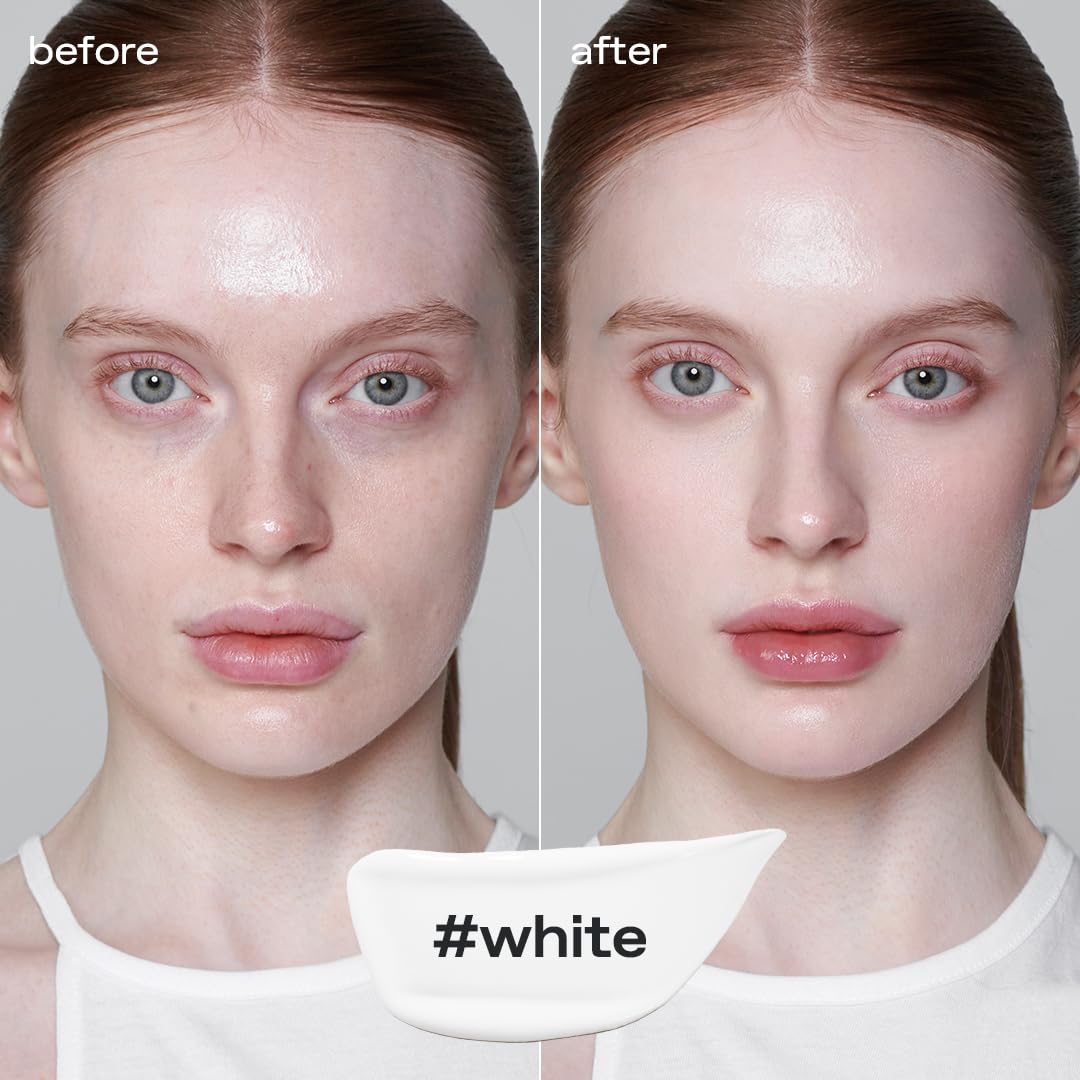 Glow mini blemish balm white texture close-up highlights skin-like finish