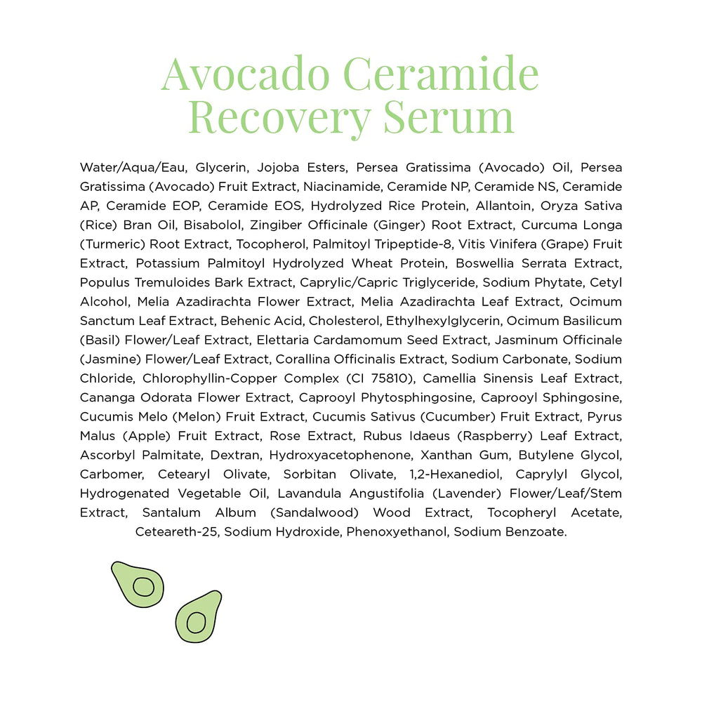 Glow Recipe Avocado Ceramide Serum on porcelain skin tone glow