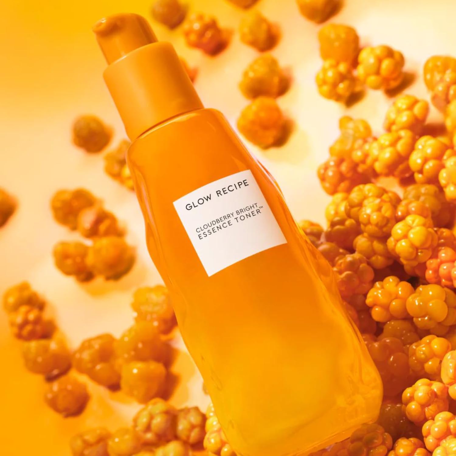 Glow Recipe Cloudberry Brightening Toner pump demonstrates easy daily application