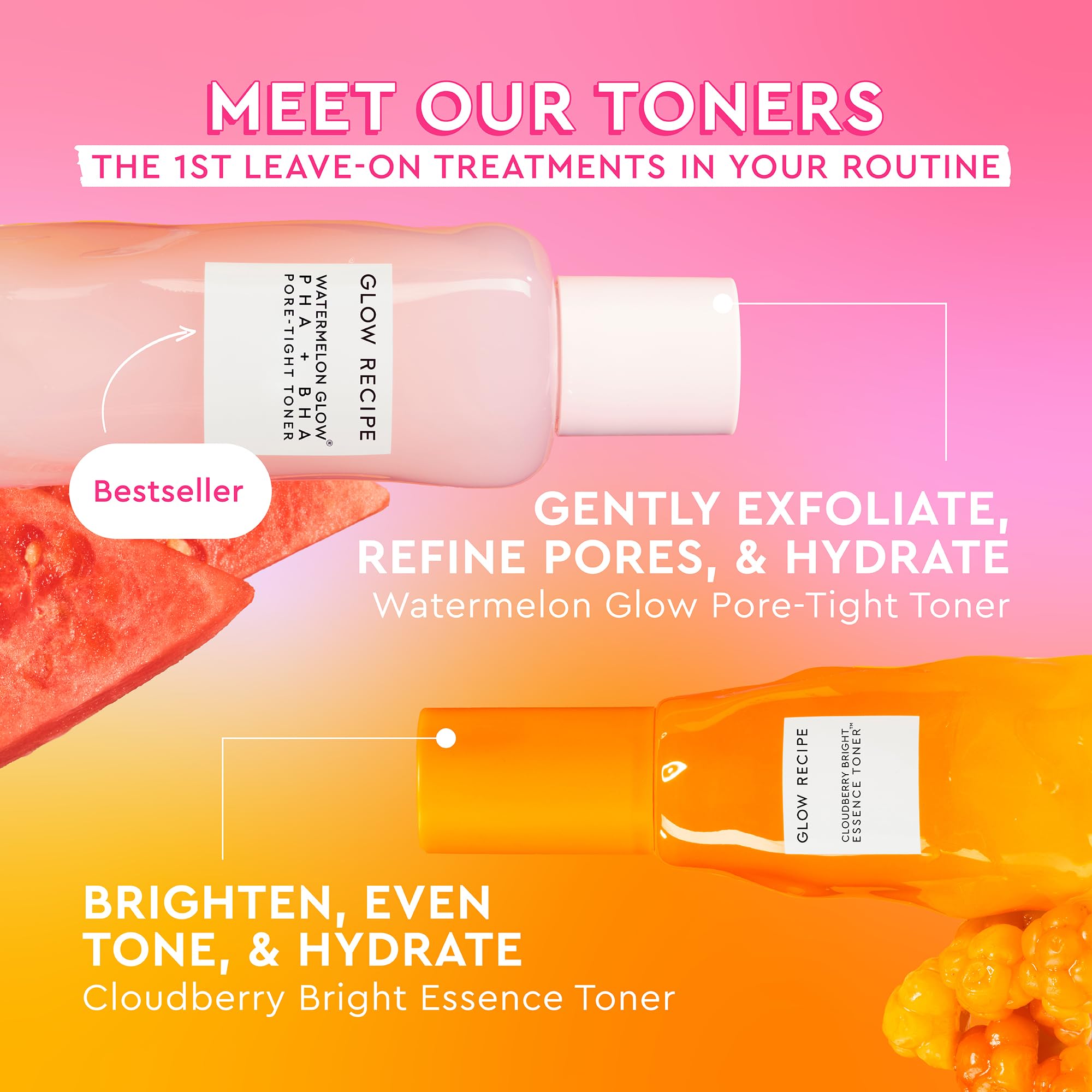 Glow Recipe Cloudberry routine shot displaying toner-essence layering