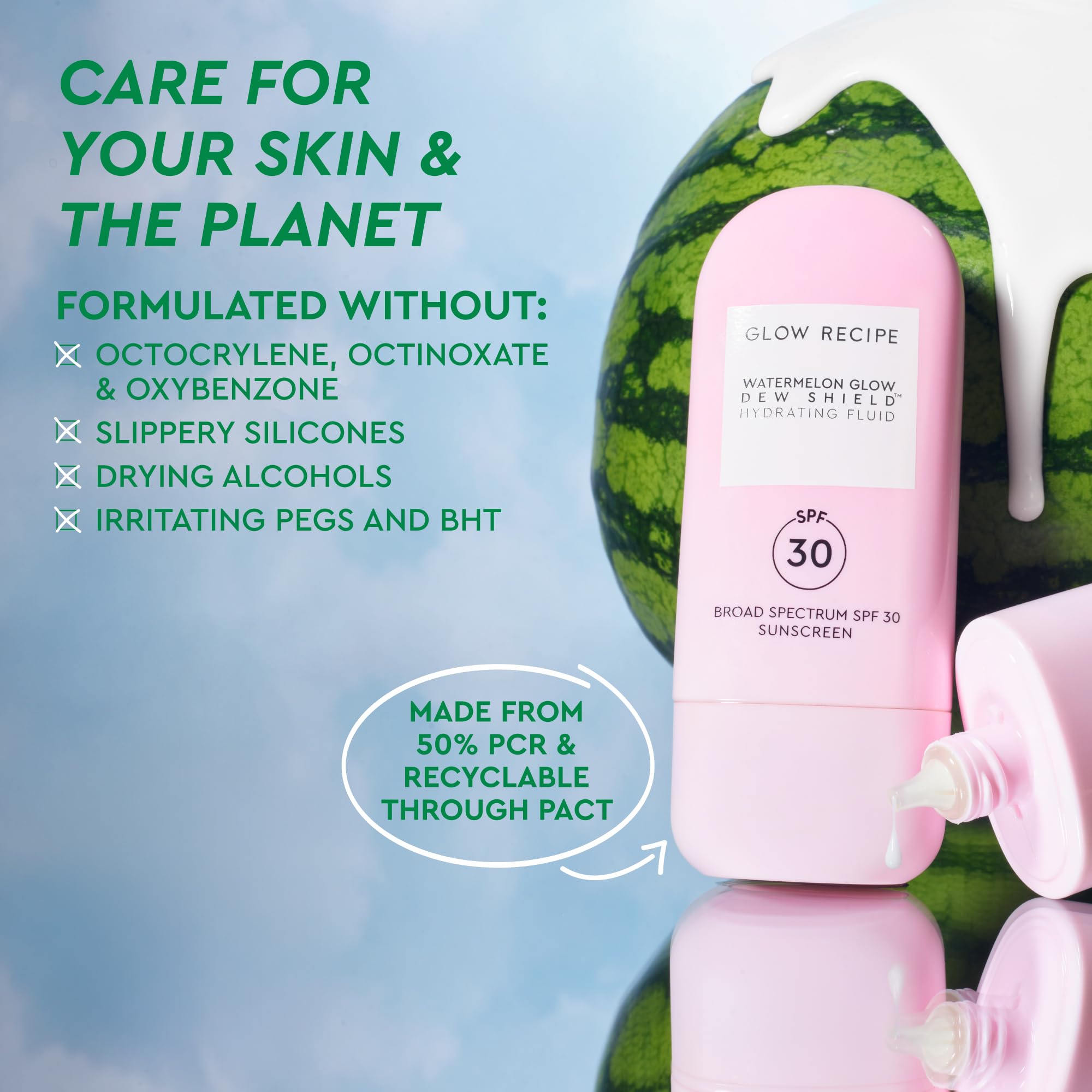 Dew Shield texture on skin showing lightweight, non-greasy application.