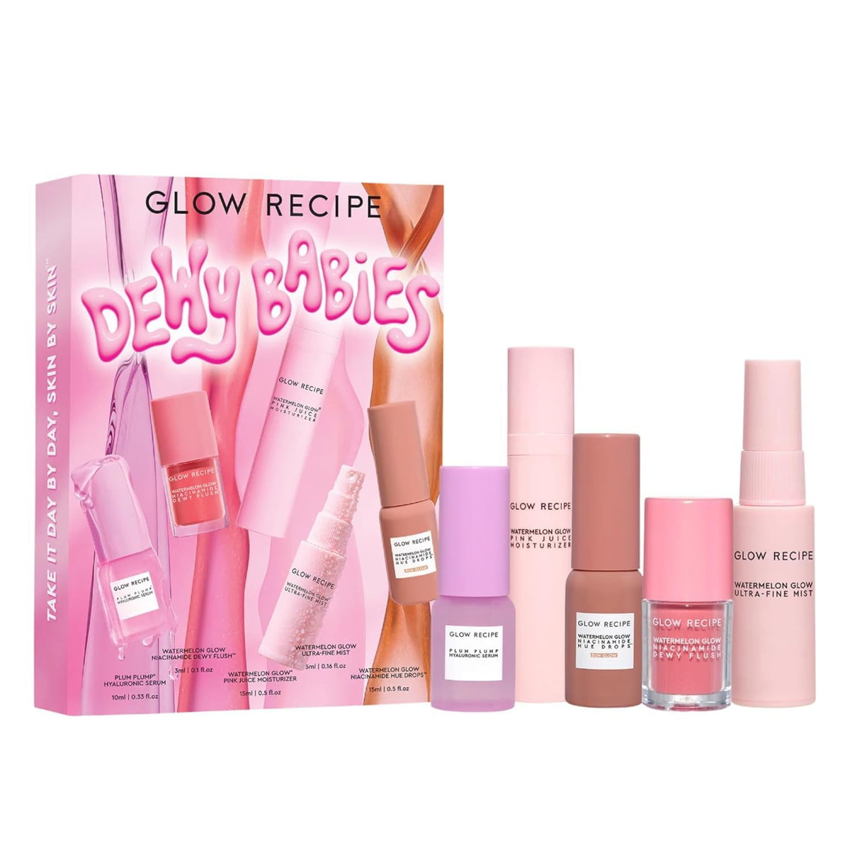Glow Recipe Dewy Babies travel set box, compact and ready to pack for on-the-go routines.