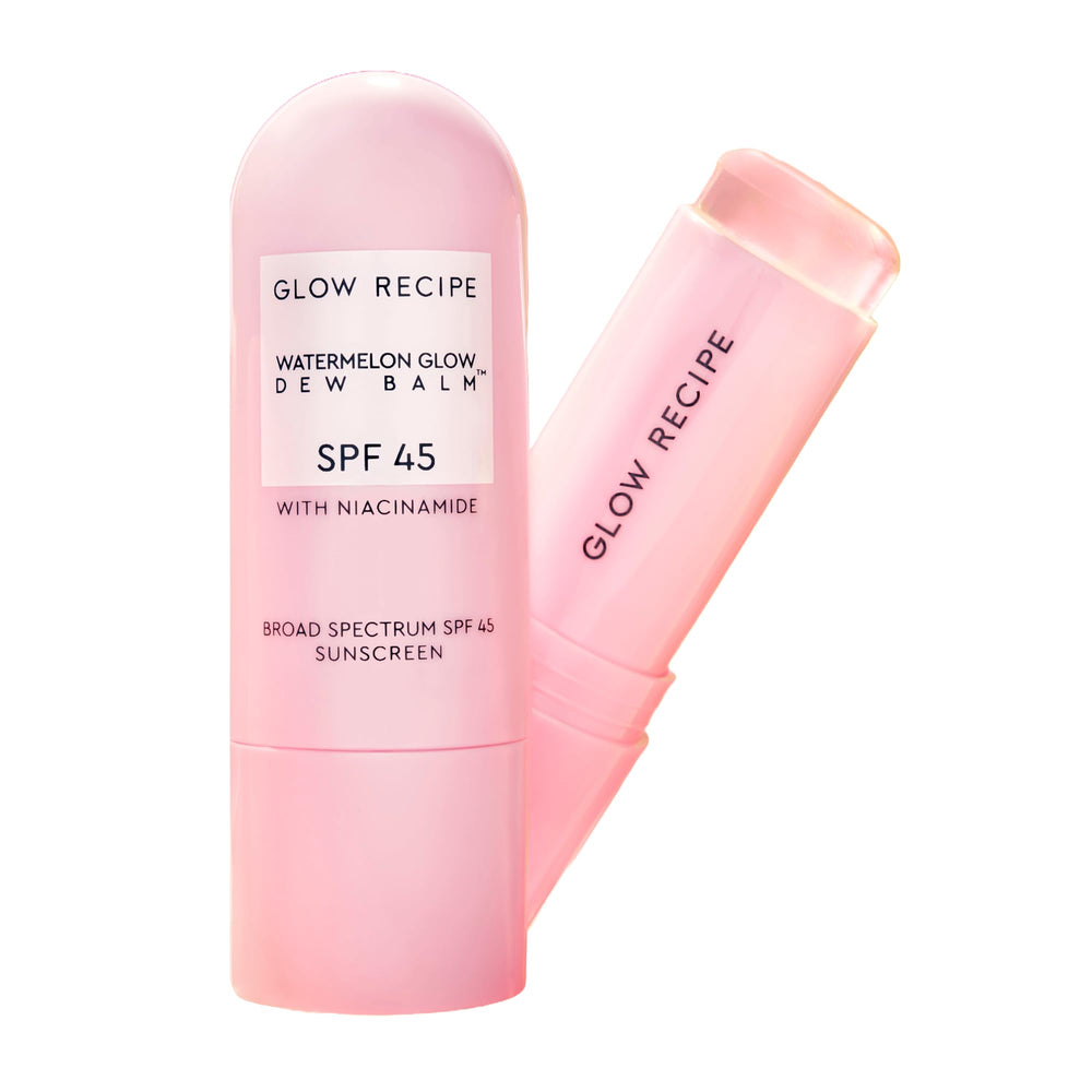 Glow Recipe face sunscreen stick SPF 45 in travel size for easy touch-ups on the go.