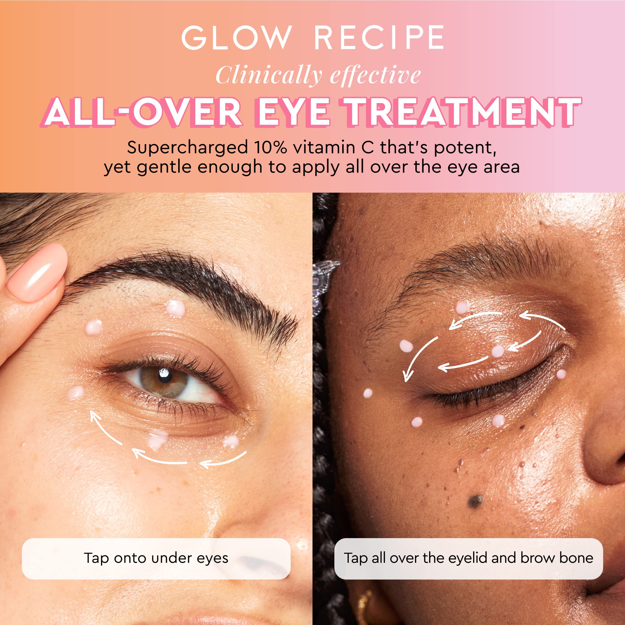 Glow Recipe Guava Eye Gel close-up ingredients highlight vitamin C blend.