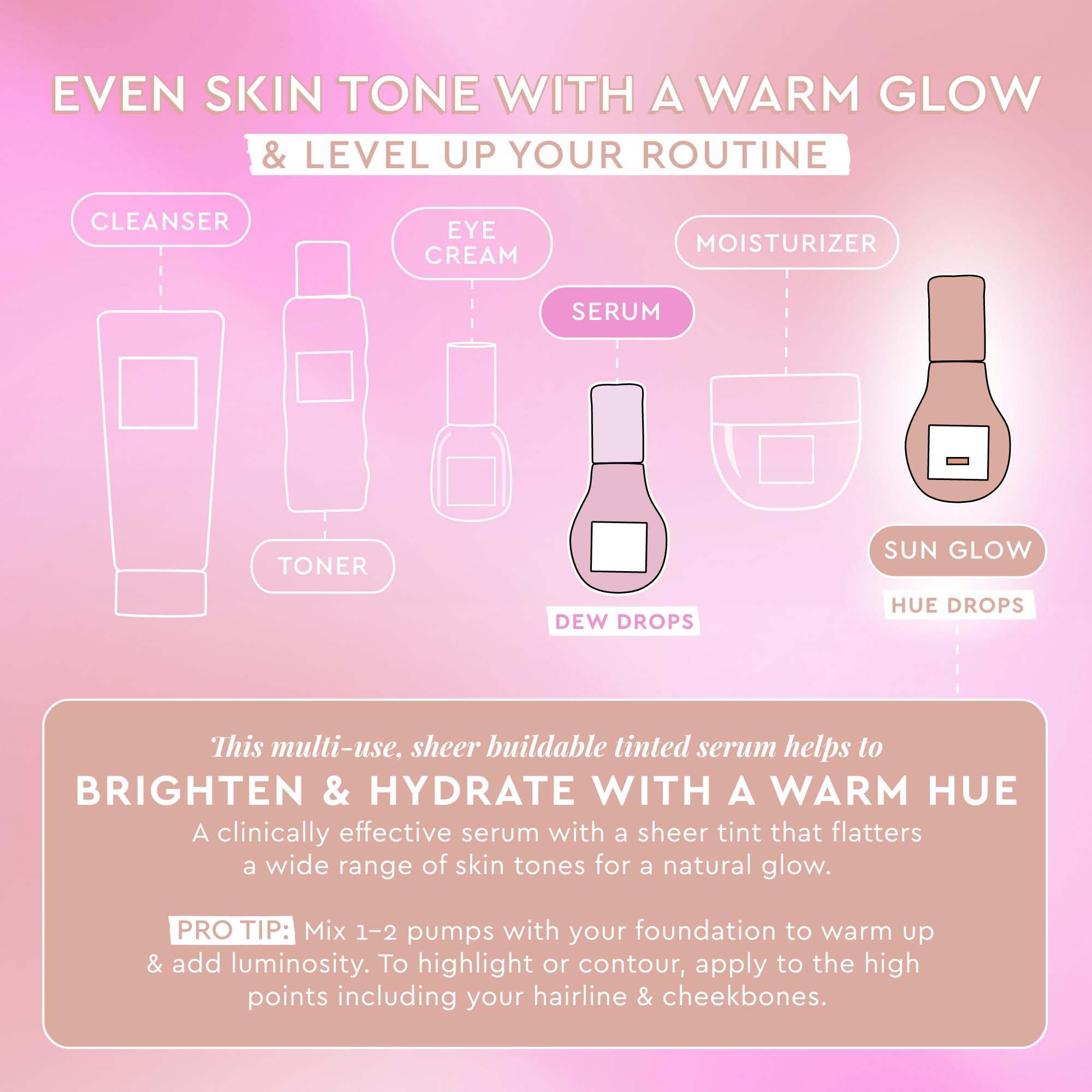Glow Recipe Hue Drops foundation-mix boosts luminosity for radiant daily wear.