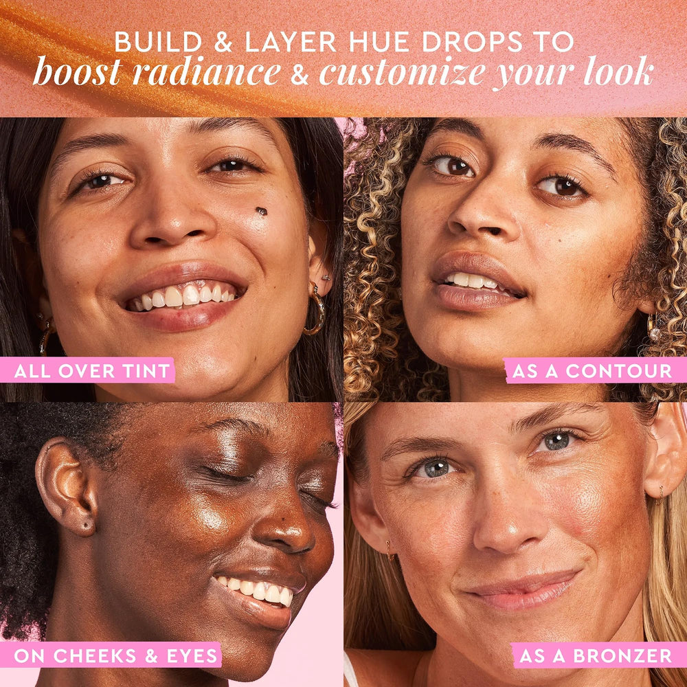 Glow Recipe Hue Drops Sunglow shade offers a sun-kissed glow with lightweight hydration.
