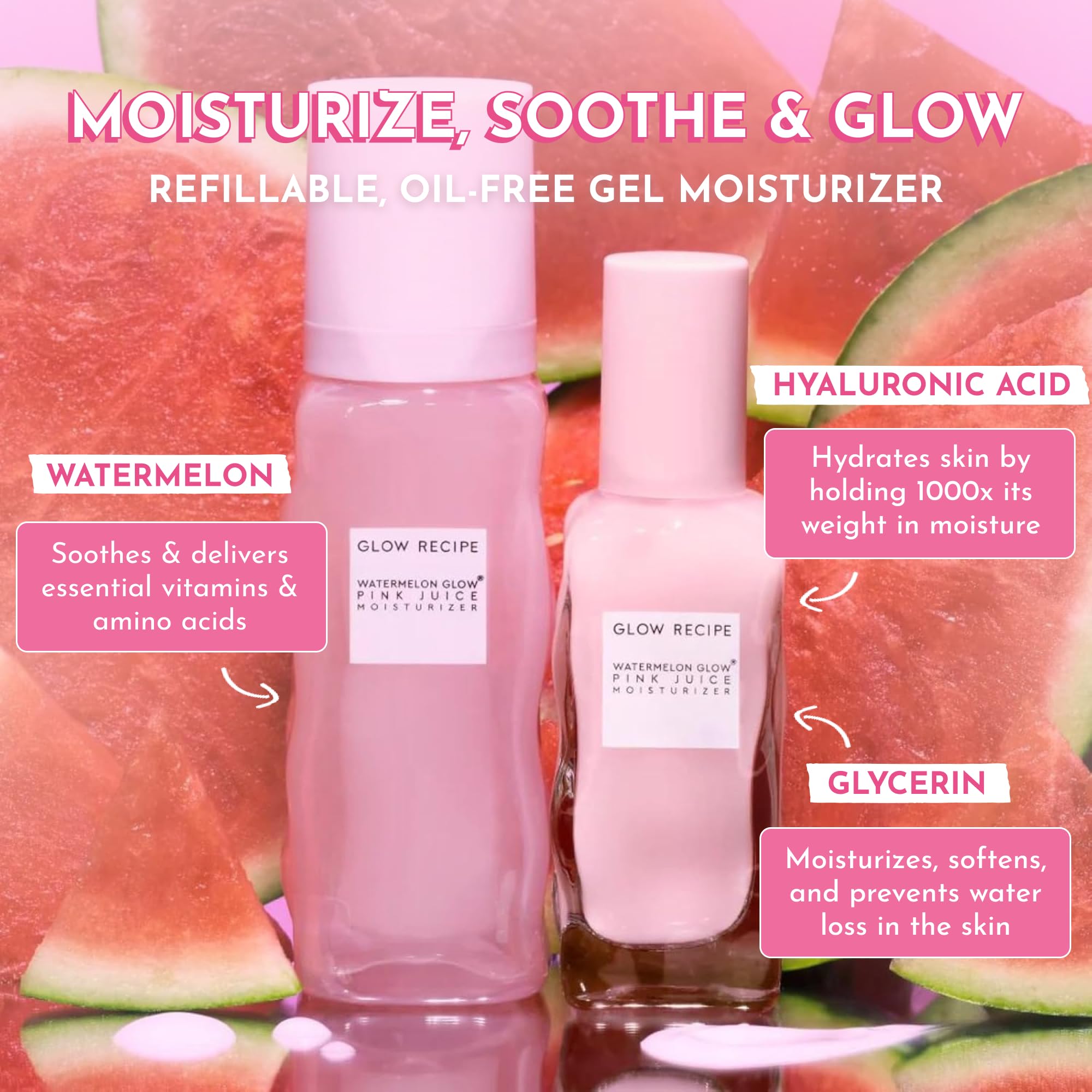 Glow Recipe Pink Juice Water Gel jar radiance highlights dewy glow without greasiness
