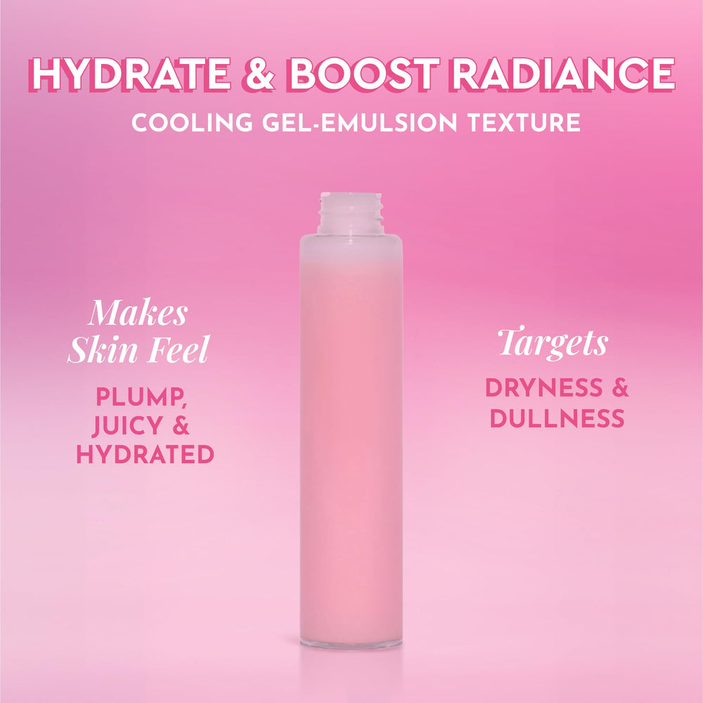 Glow Recipe Pink Juice Water Gel texture closeup showing cooling, glassy finish