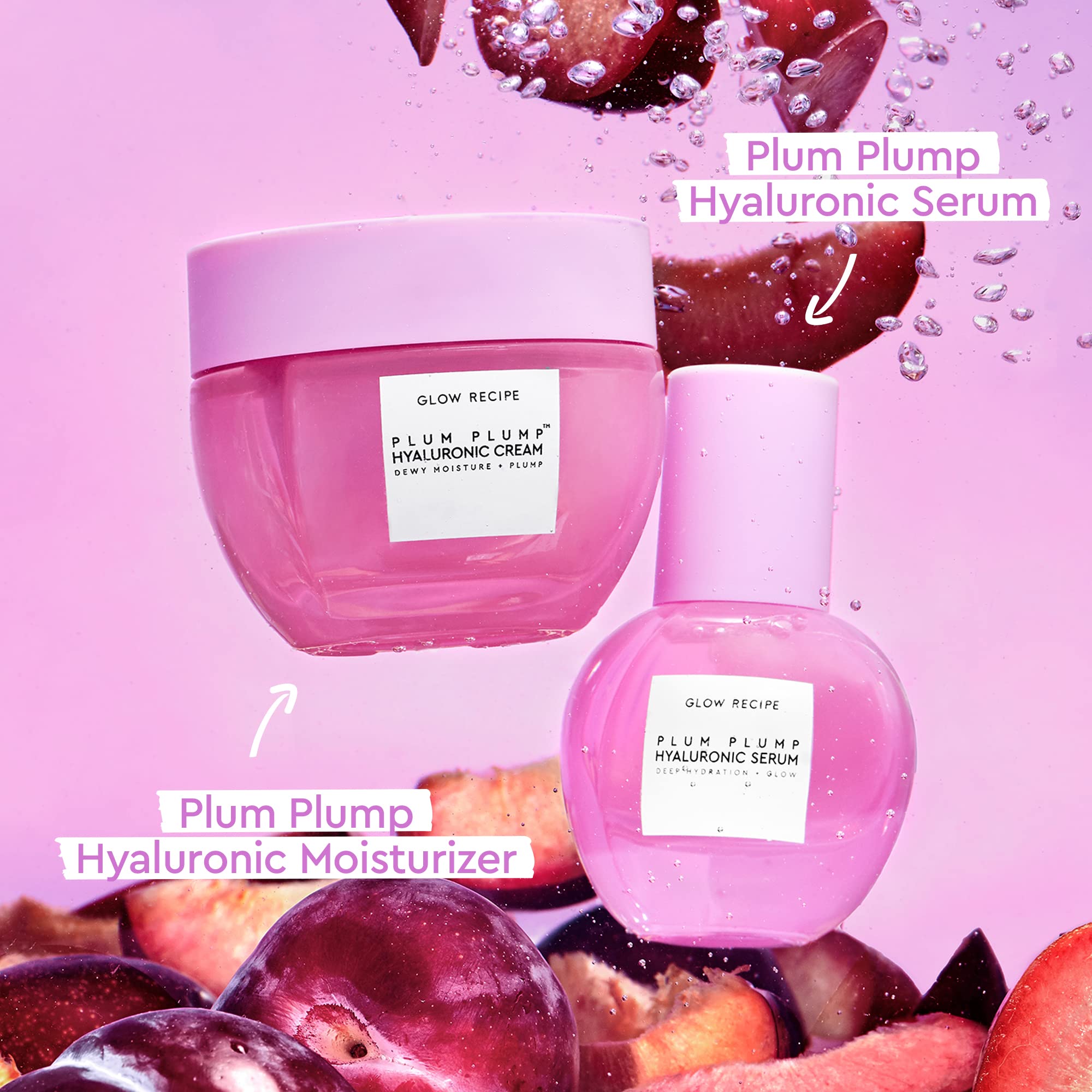 Glow Recipe Plum Plump gel-cream during skincare routine highlights easy layering.