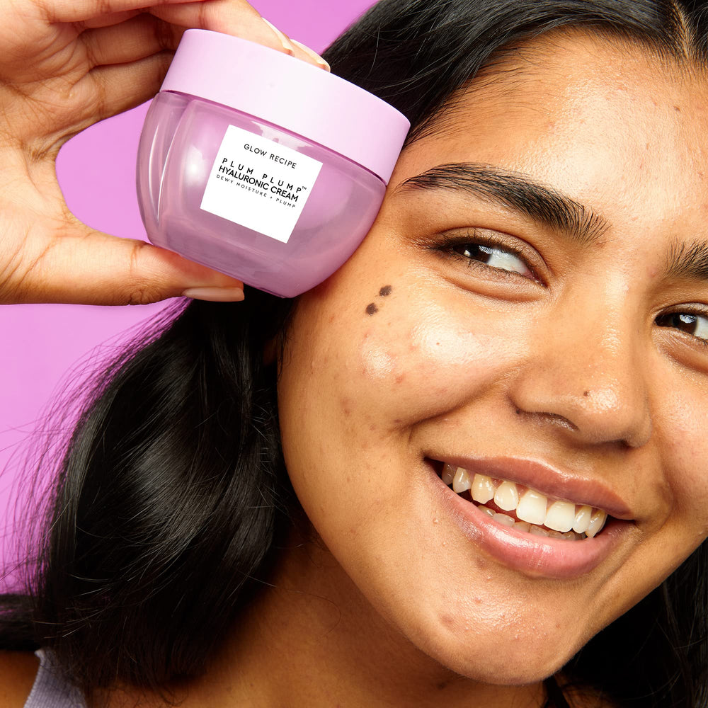 Glow Recipe Plum Plump refillable jar supports eco-friendly routine and ongoing hydration