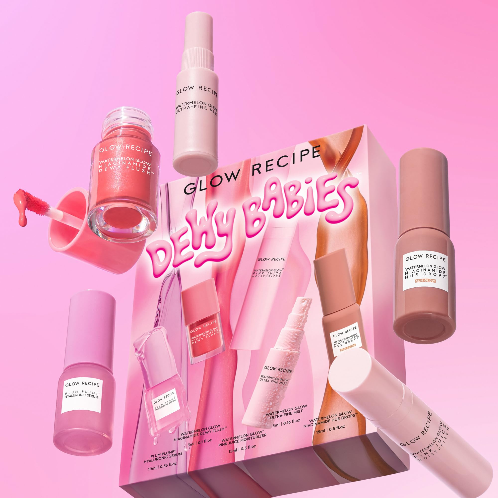 Glow Recipe Plum Plump Hyaluronic Serum bottle for hydrating, plumping skin during travel.