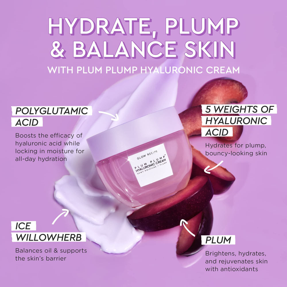 Glow Recipe Plum Plump gel-cream texture close-up demonstrates fast absorption.