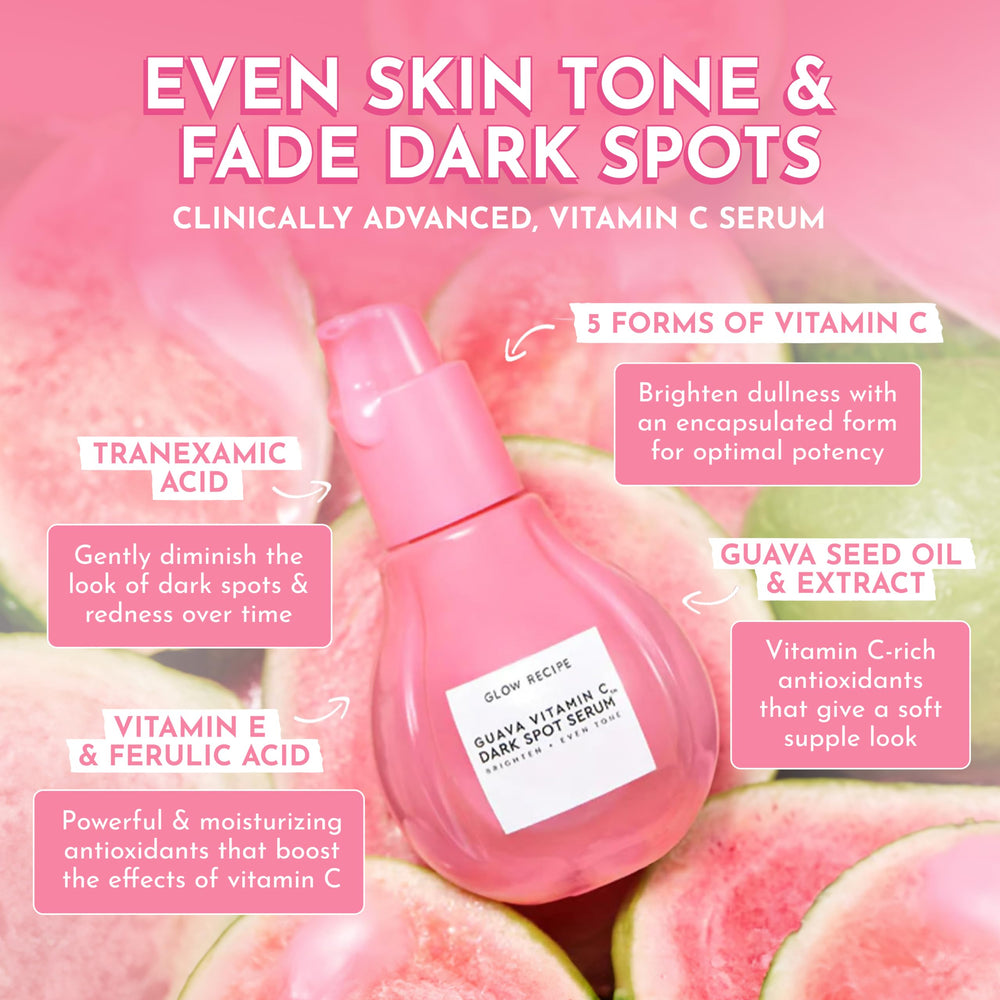 Glow Recipe serum pink hue image suggesting radiant, even tone