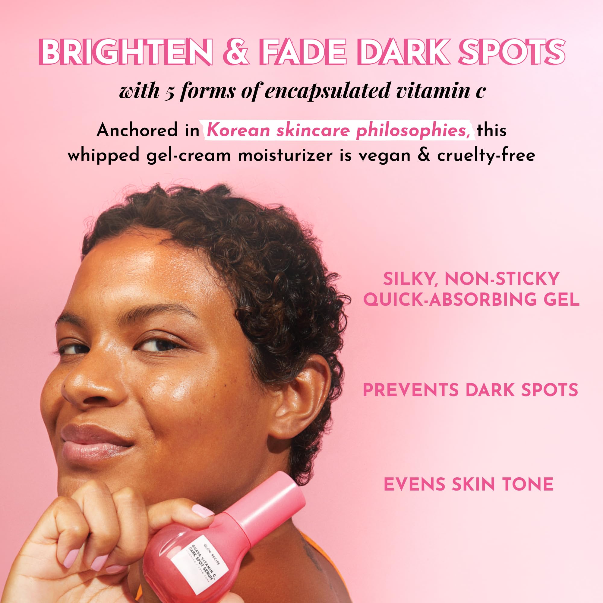 Silky non sticky texture of Glow Recipe serum shown for easy absorption