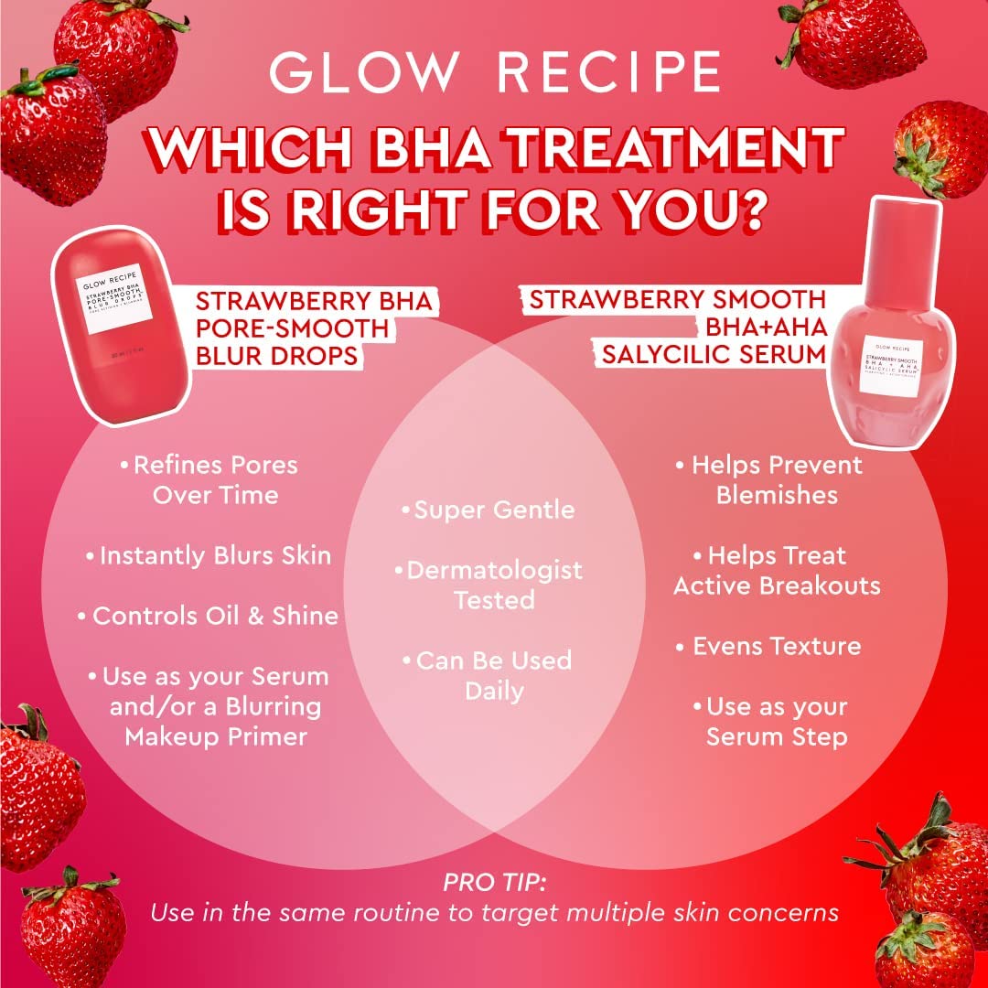 Glow Recipe Strawberry Smoothing Serum applying onto clean skin for a smooth glow