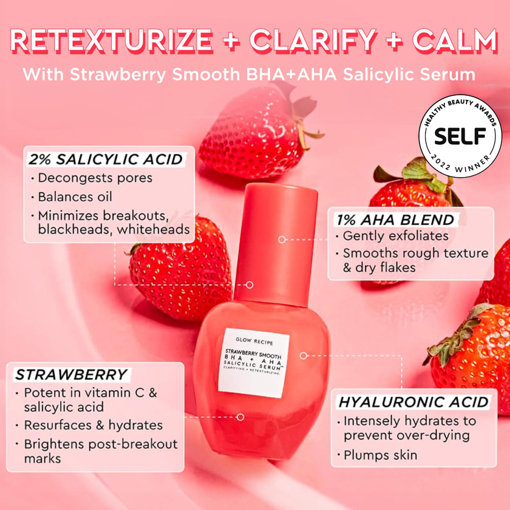 Glow Recipe Strawberry Smoothing Serum water-gel texture delivering lightweight hydration