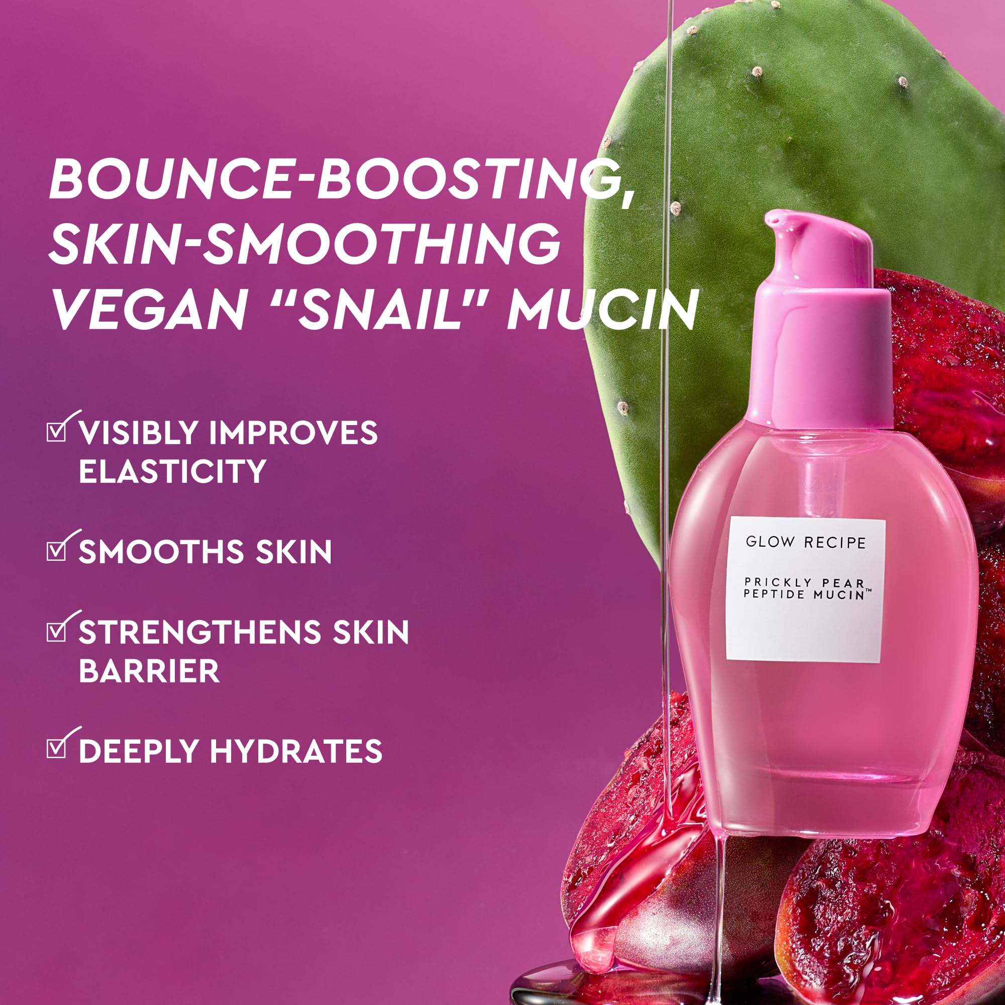 Glow Recipe vegan snail mucin serum texture appears lightweight and refreshing.