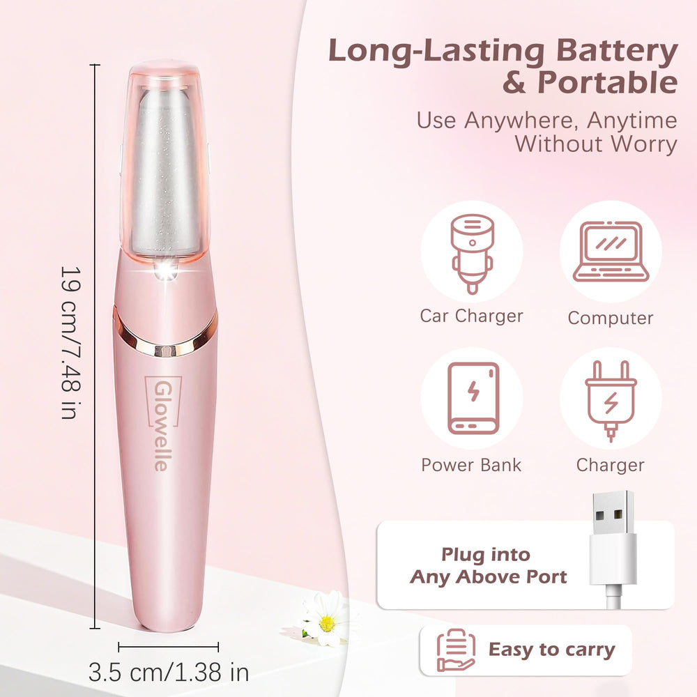 Glowelle portable design and washable heads support hygienic, convenient use.