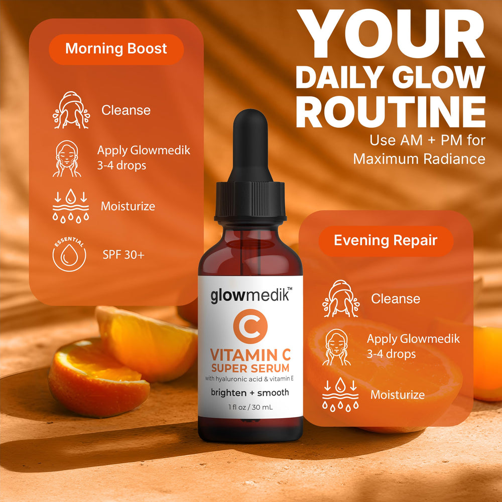 GlowMedik serum applied on hand demonstrating soothing, lightweight feel.