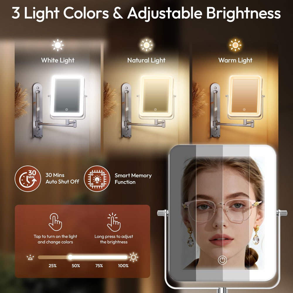 Glowtop dual side control buttons simplify lighting without flipping the mirror
