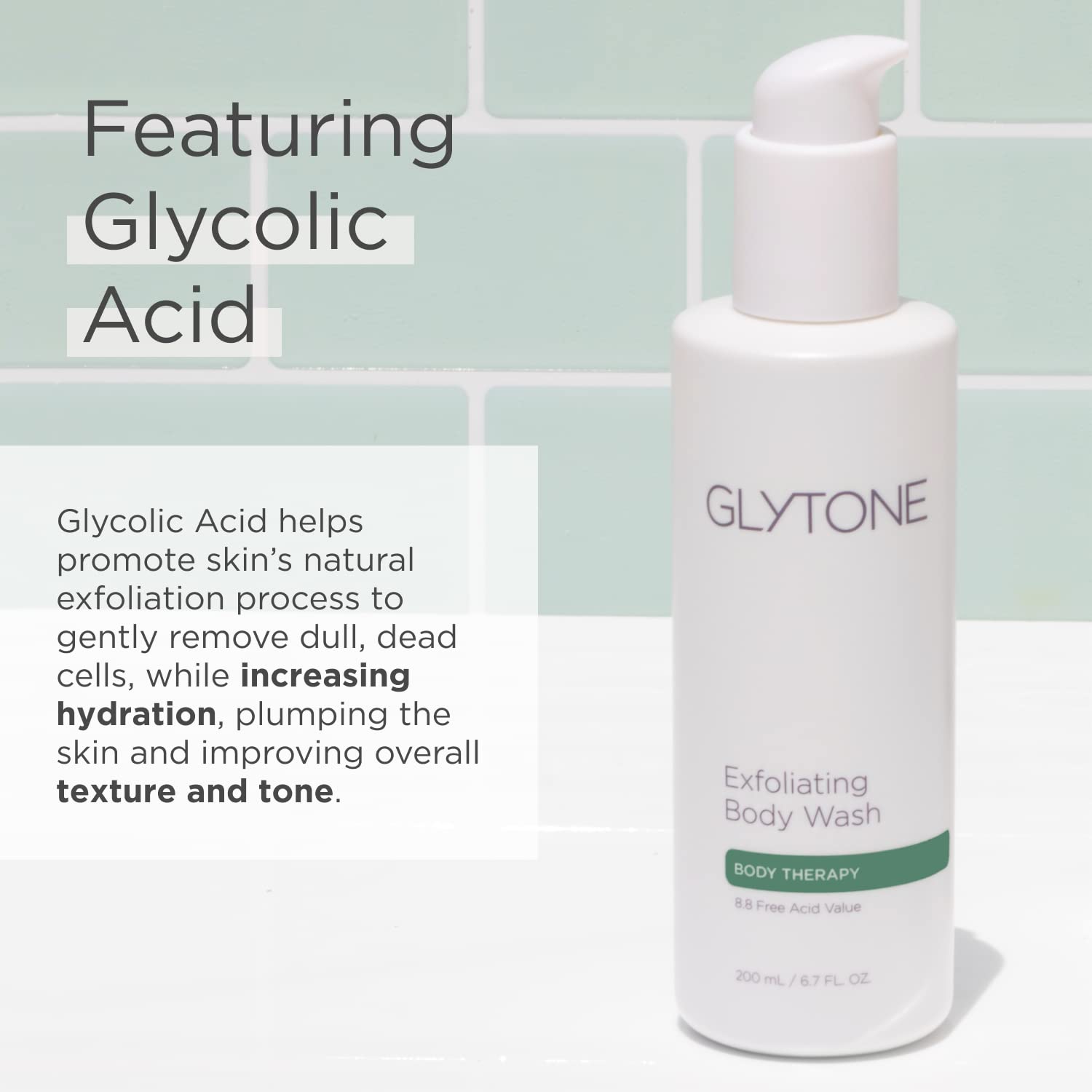 Label shows 8.8% glycolic acid for exfoliation focus.