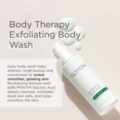 Glytone Exfoliating Body Wash creates a rich lather for cleansing.