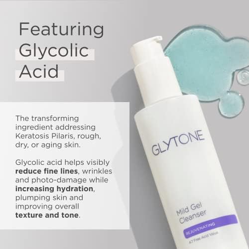 Glytone Limpiador en gel suave, aplicación con agua para rutina diaria rápida.