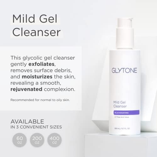 Glytone Limpiador en gel suave, textura gel que aporta exfoliación ligera.