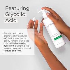 GLYTONE limpieza profunda en frasco, enfoque en piel sensible sin fragancia.