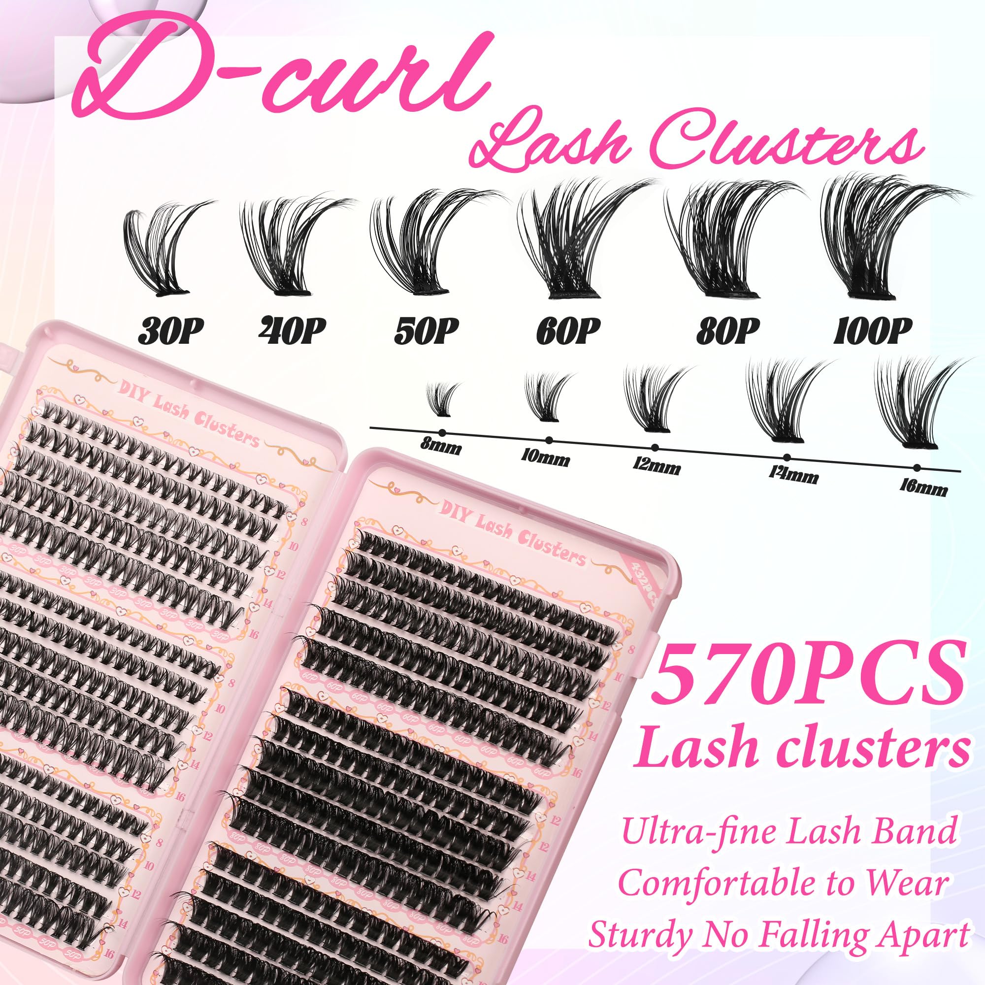 Gmagictobo DIY kit with mixed lengths for custom eye makeup.