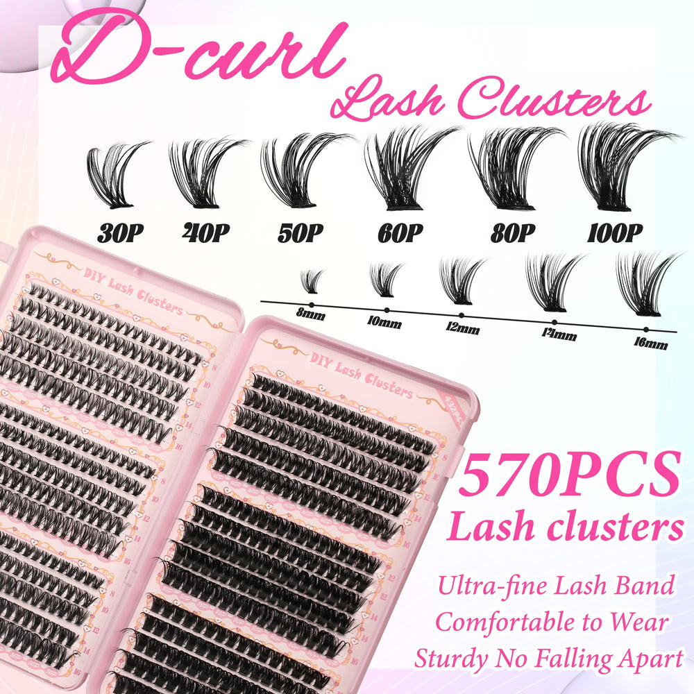Gmagictobo DIY kit with mixed lengths for custom eye makeup.