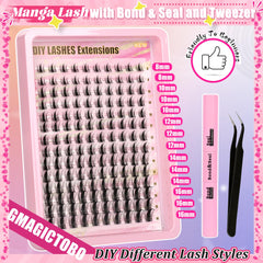 Gmagictobo fairy lash clusters with transparent band for comfortable wear