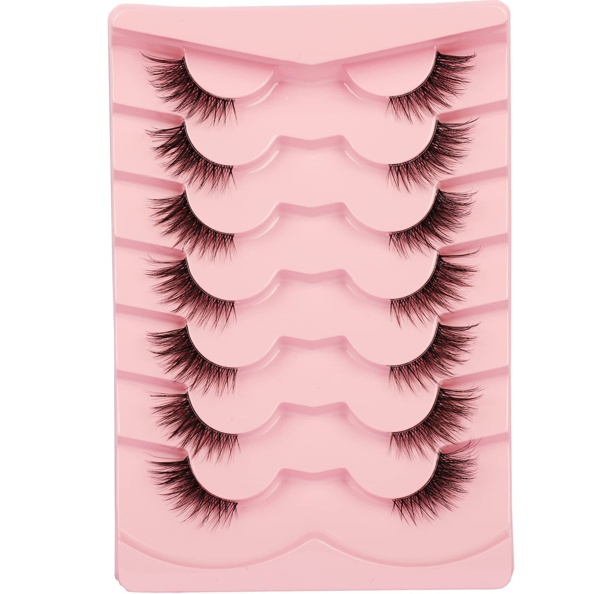 Gmagictobo half lashes with a 20mm clear band for natural cat-eye enhancement.