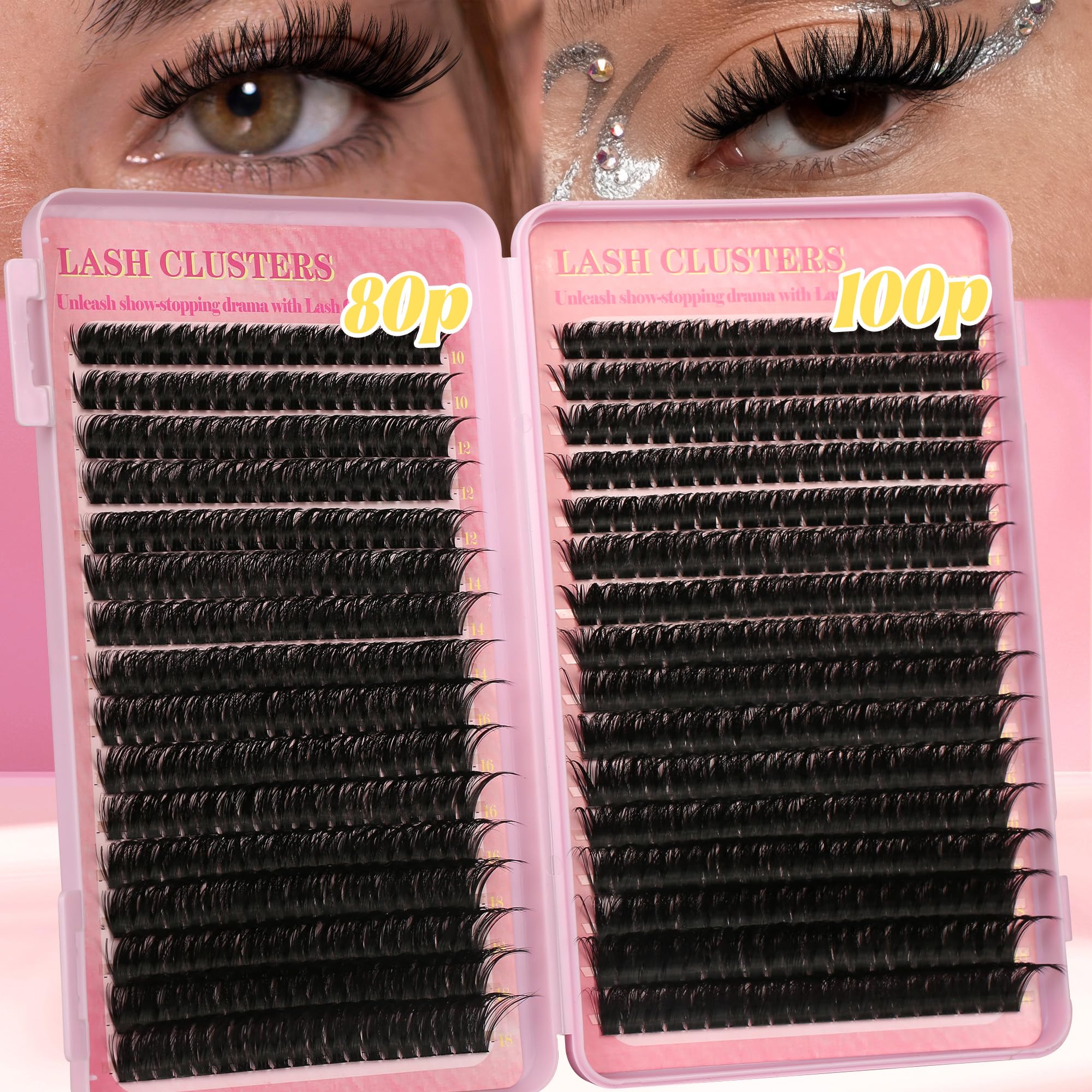 Gmagictobo lash clusters 10-18mm range for customizable looks